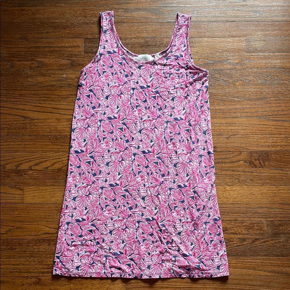 Mia & Tess Pink, Blue and White Shell Sleeveless Dress